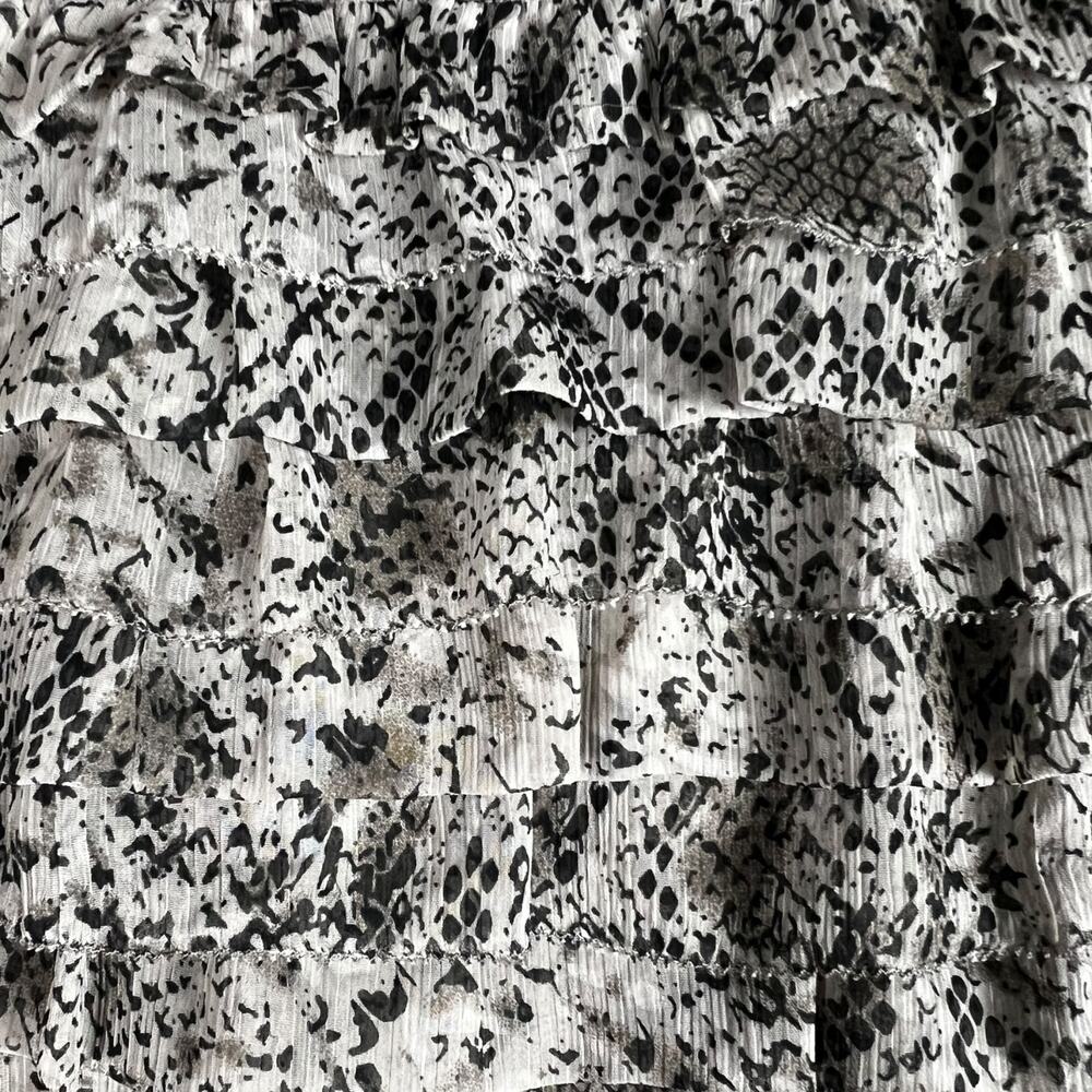 Massimo Dutti Python Print Black & Off-White Ruff… - image 3